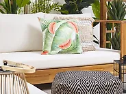 Set of 2 Outdoor Cushions LOVOLETO Plant Pattern 45 x 45 cm Light Green_1177849
