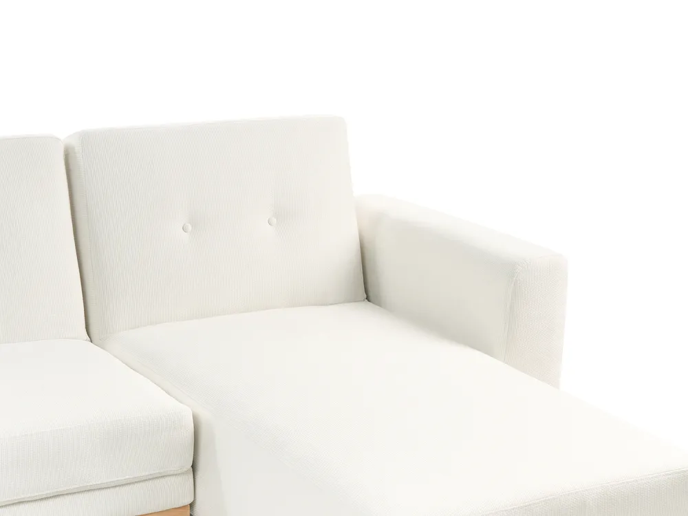 Eckschlafsofa 3-Sitzer KAARINA II Stoff Weiß linksseitig_981796