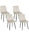 Esszimmerstuhl 4er Set HAVRE Samtstoff Beige