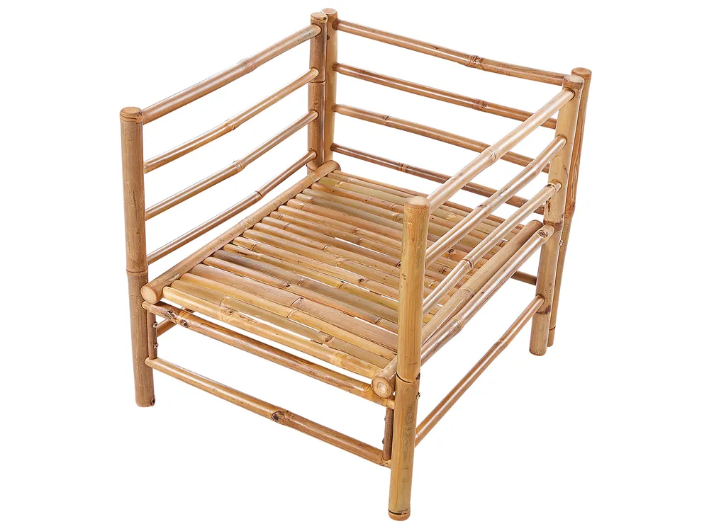 Garden Lounge Set with Table 5 Seater CERRETO Bamboo Taupe_908927