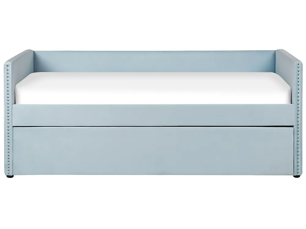 Trundle Bed Velvet TROYES 90 x 200 cm (EU Single) Light Blue_837061