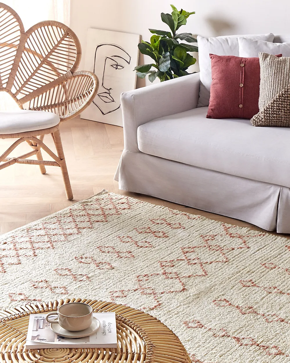 Teppich BUXAR Beige 160 x 230 cm Baumwolle_1179143