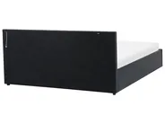 Ottoman Bed with LED ARMELLE Faux Leather Black 180 x 200 cm (EU Super King)_1131201