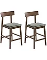 Set mit 2 Barstühlen ISANTI Holz Dunkelbraun / Grün