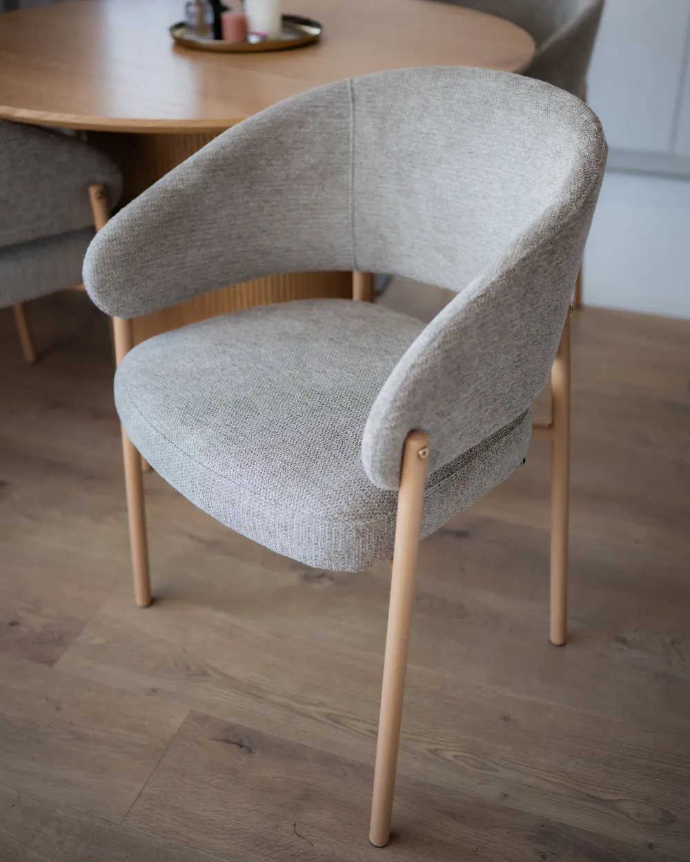 Lot de 2 chaises de salle à manger ZANE Tissu Taupe_1188098
