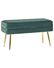 Banc de rangement rembourré DURHAM Velours Vert foncé_1194836