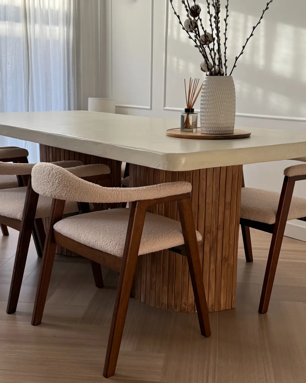 Esszimmerstuhl 2er Set ONECO Holz Braun / Hellbeige_1026117