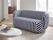 Sofa 3 Seater MELLOSA Fabric Off-White/Blue_1195069