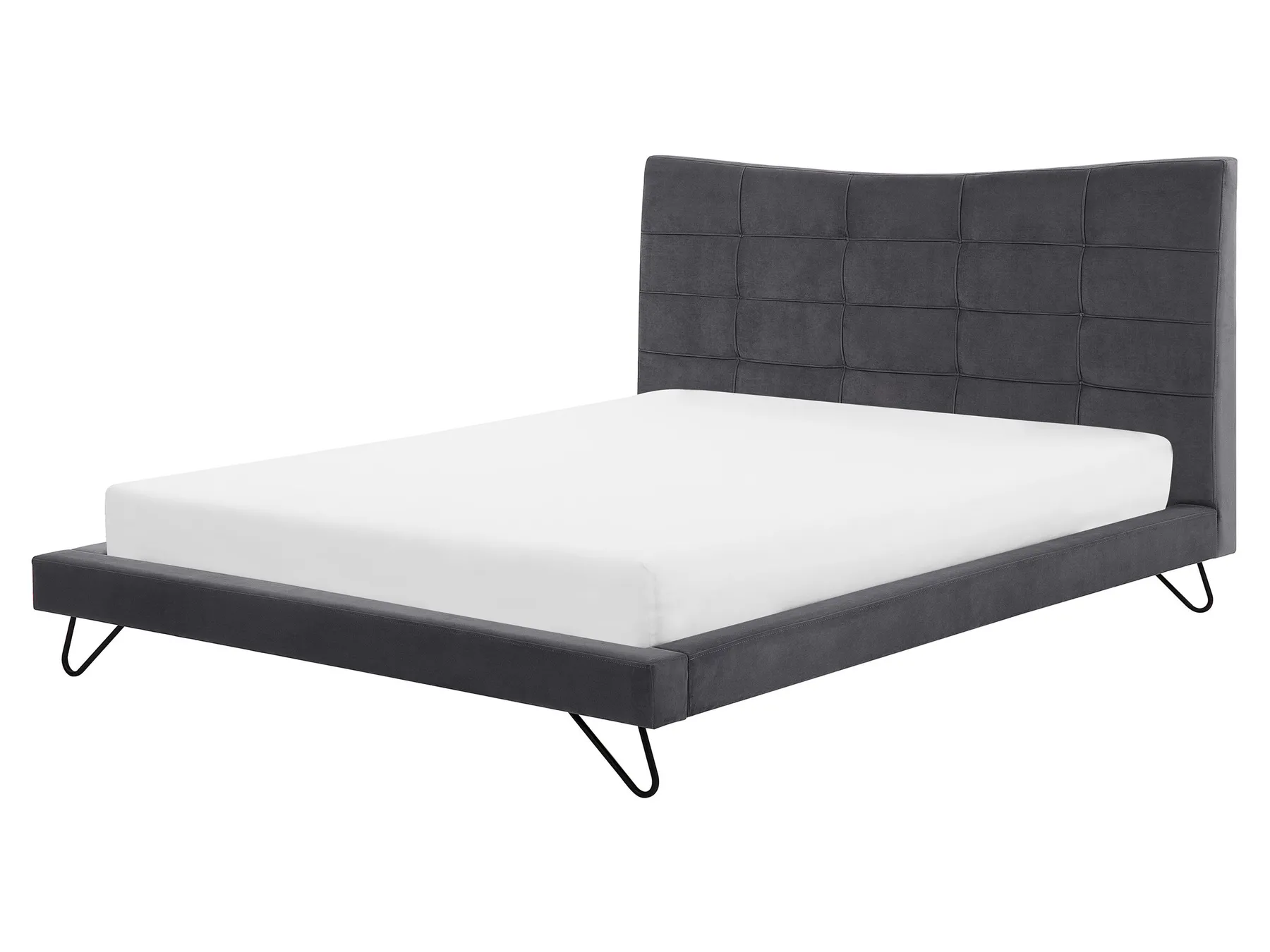 Krevet Samet LANNION 160 x 200 cm Tamnosivi_759700