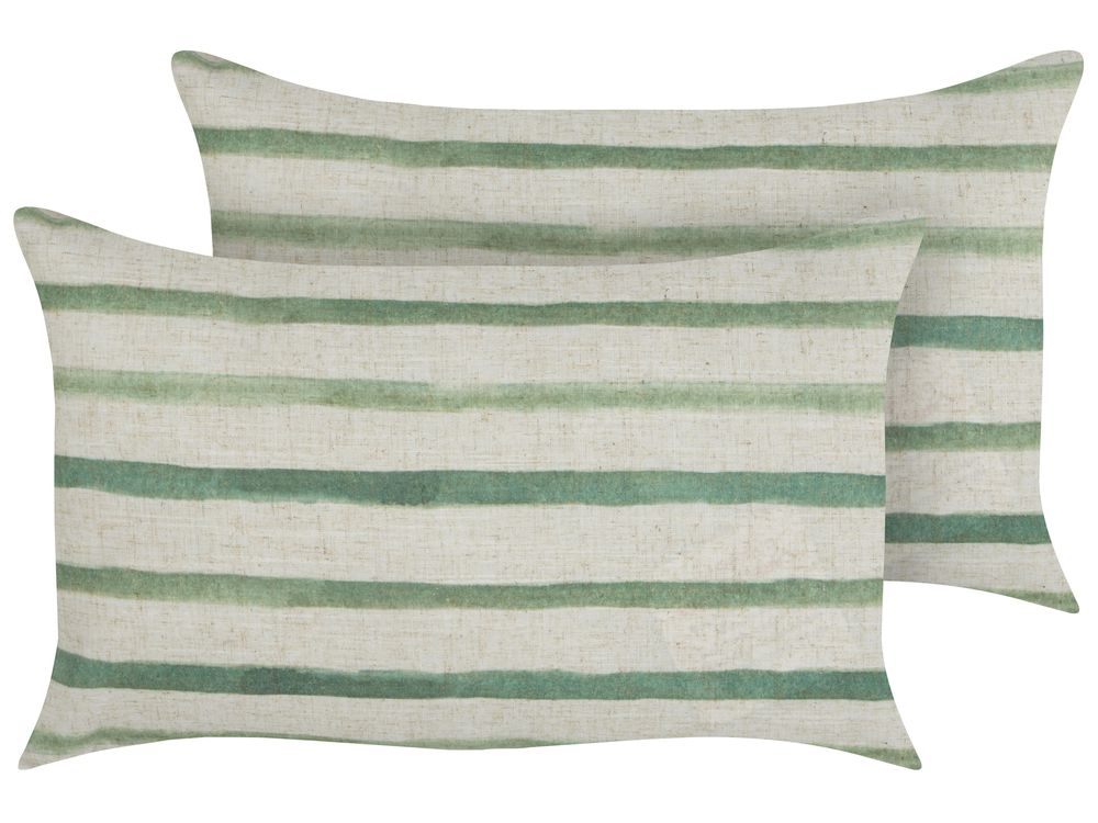 Dekokissen 2er Set KAFRA 30 x 50 cm Grün Streifenmuster
