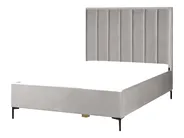 Postelja s prostorom za shranjevanje SEZANNE Žamet Svetlo siva 140 x 200 cm_800041