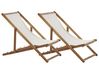 Set mit 2 klappbaren Liegestühlen ANZIO mit Ersatzstoffen Akazienholz Hellbraun
