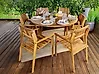 Garden Dining Set 6 Seater AGELLO Acacia Wood Brown