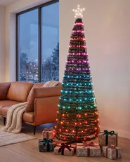 Floor Christmas Decoration Smart LED with App SAARLOQ 188 cm Christmas Tree Green_1118586