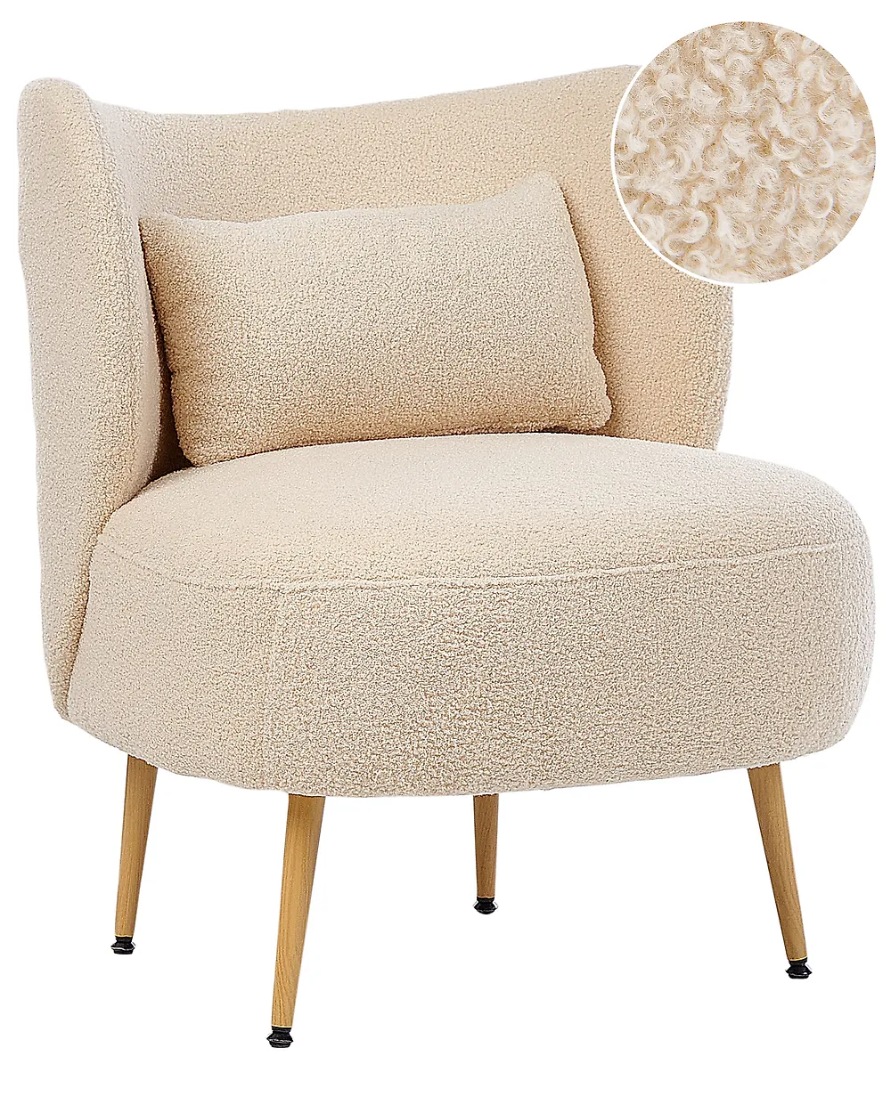 Sessel OTSBY II mit Kissen Bouclé Beige
