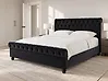 Bett mit Lattenrost Samtstoff AVALLON 140 x 200 cm Schwarz