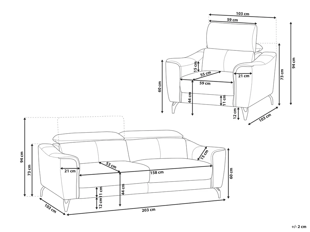 Sofa Set 4-Sitzer NARWIK Echtleder Braun_780336