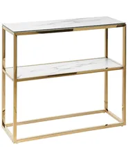 Console Table AZUSA Tempered Glass White Marble_824947