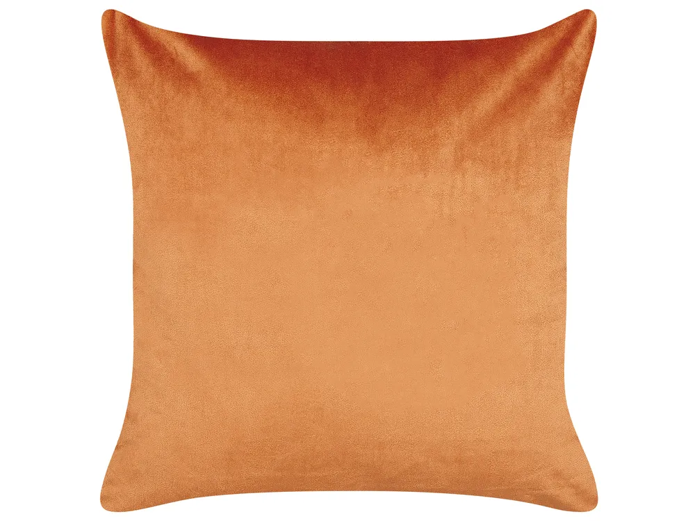 Dekokissen 2er Set CROCUS 45 x 45 cm Samtstoff Orange Abstraktes Muster_837764