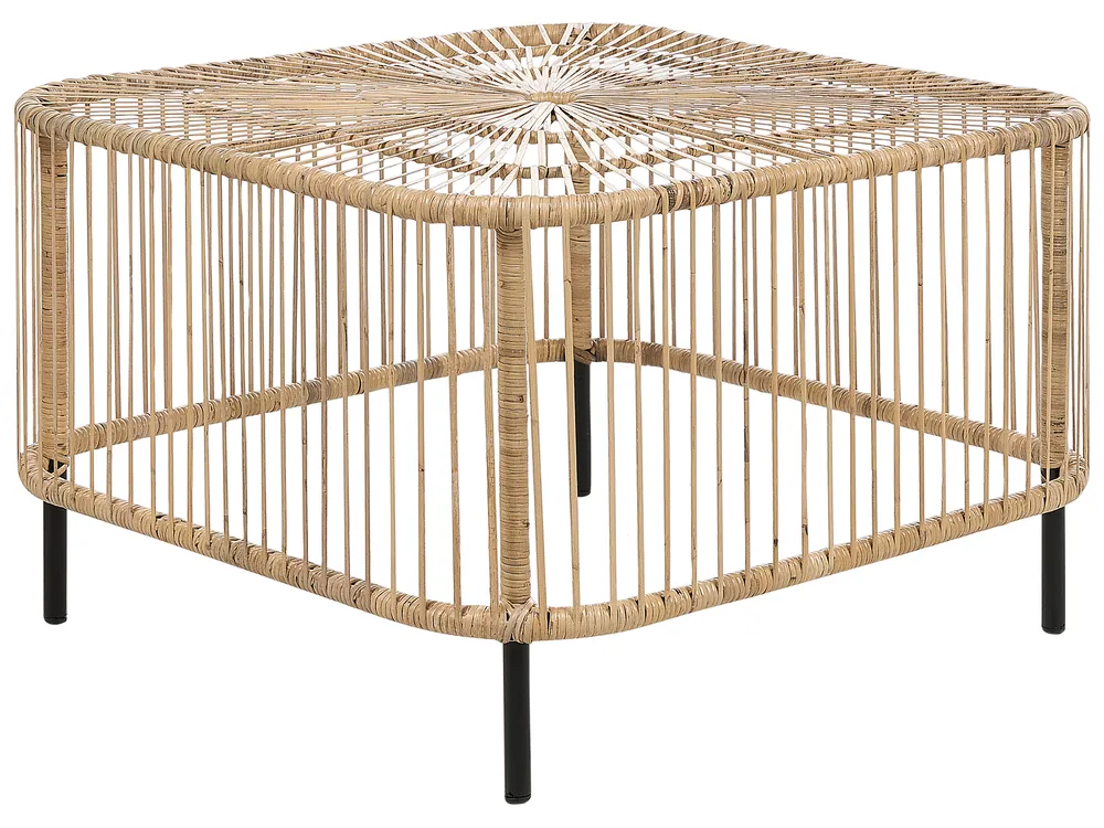 Lounge Set mit Tisch 3-Sitzer MARATEA/CESENATICO Rattan Naturfarben_878466