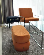 Upholstered Bench ELLENDALE Velvet Orange_976473