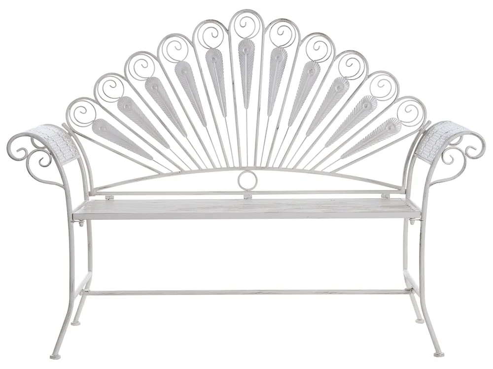 Gartenbank PAVIA 146 cm Metall Cremeweiß