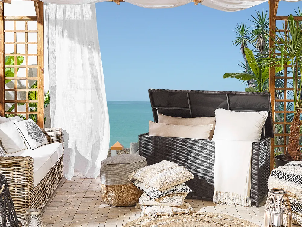 Aufbewahrungsbox MODENA 126 cm 46 cm Polyrattan Braun