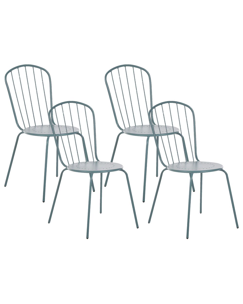 Set van 4 tuinstoelen CALVI Metaal Lichtblauw