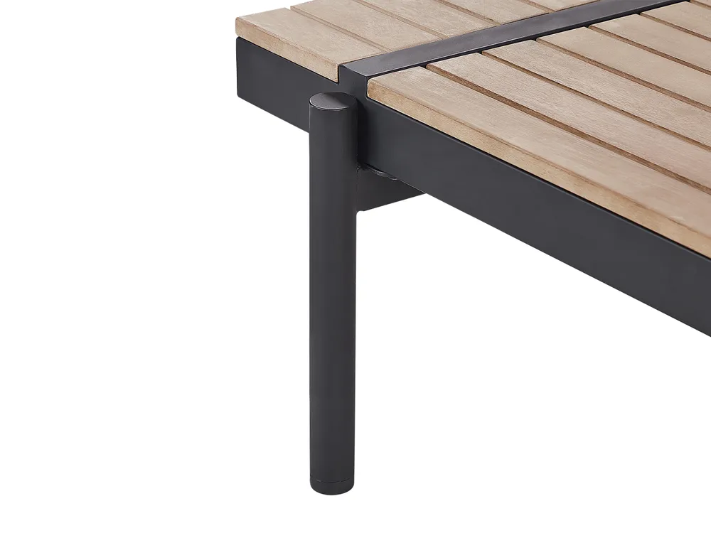 Garden Corner Sofa with Table 5 Seater BELLARIVA Eucalyptus Wood Off-White_933671