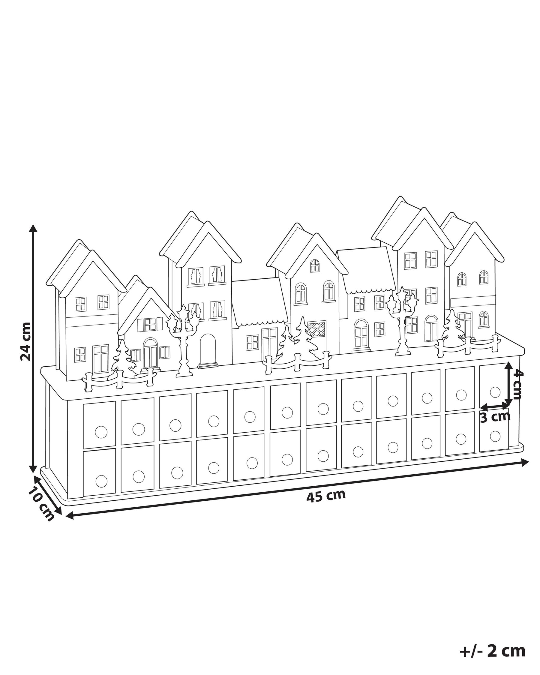 Weihnachtsdekoration LED VISTERFLO 24 cm Adventskalender Hellbraun_1017227