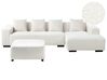 Ecksofa 4-Sitzer LUNGO mit Ottomane Bouclé Weiß linksseitig