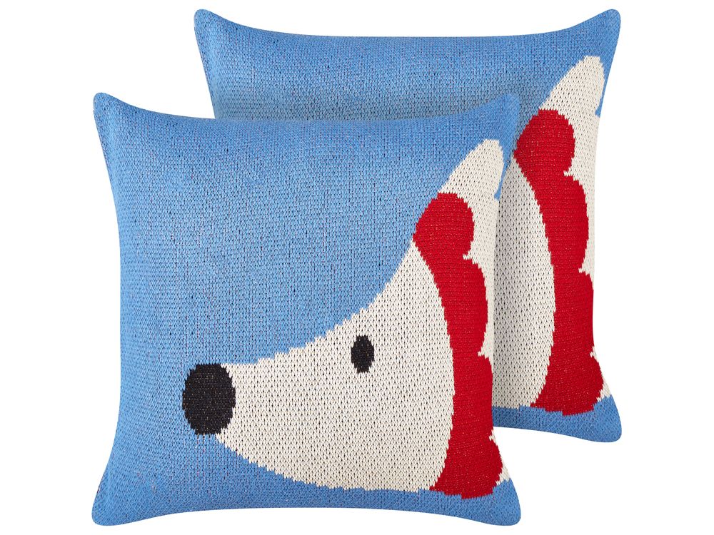 Lot de 2 coussins décoratifs PASHOT Coton 45 x 45 cm Bleu