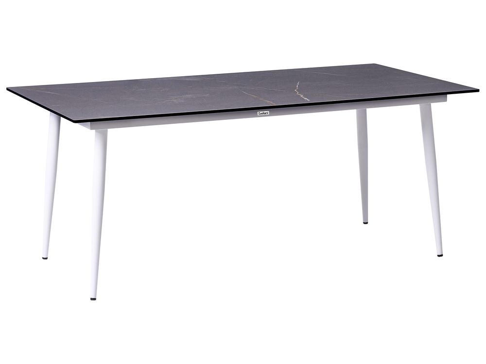 Garden Dining Table TOLENTINO 180 cm 90 cm Marble Effect Grey Marble