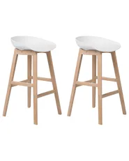 Set of 2 Bar Chairs MICCO White_731963