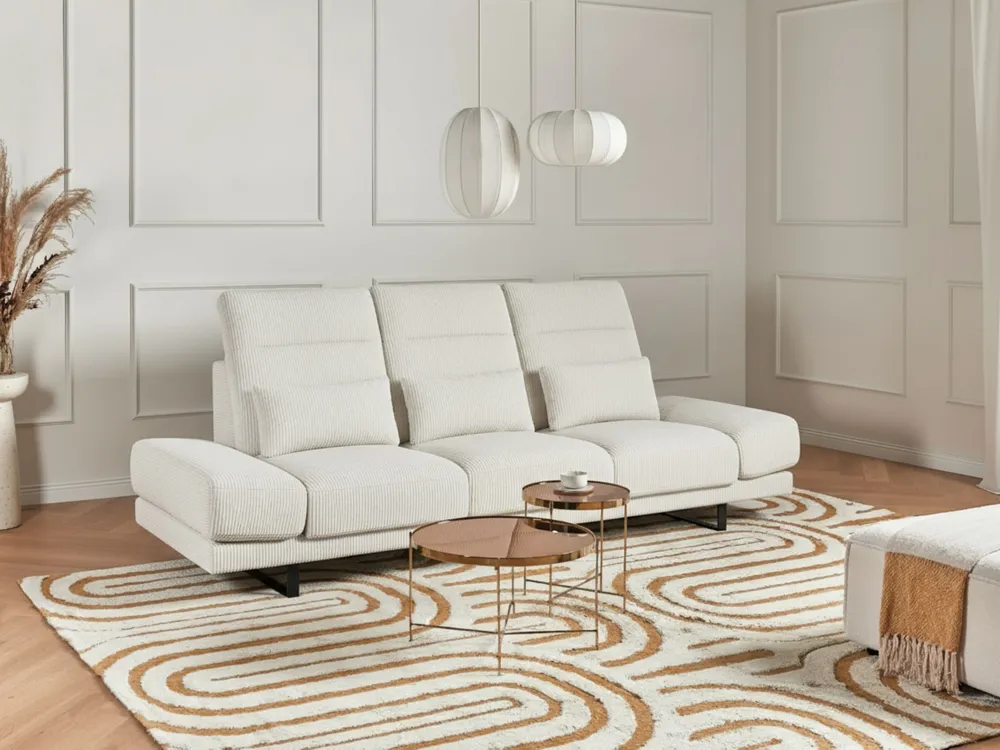 Sofa 3 Seater IKAST Corduroy Light Beige_969404