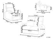 Sofa Set elektrisch verstellbar 3-Sitzer VERDAL Samtstoff Hellbraun_1081426
