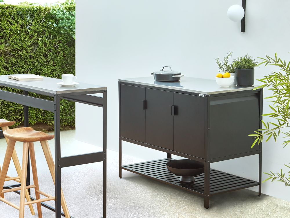 Outdoor-Bartisch MAENZA Schwarz Metall