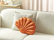 Dekokissen CONSOLIDA 47 x 35 cm Samtstoff Orange Ohne Muster_889115