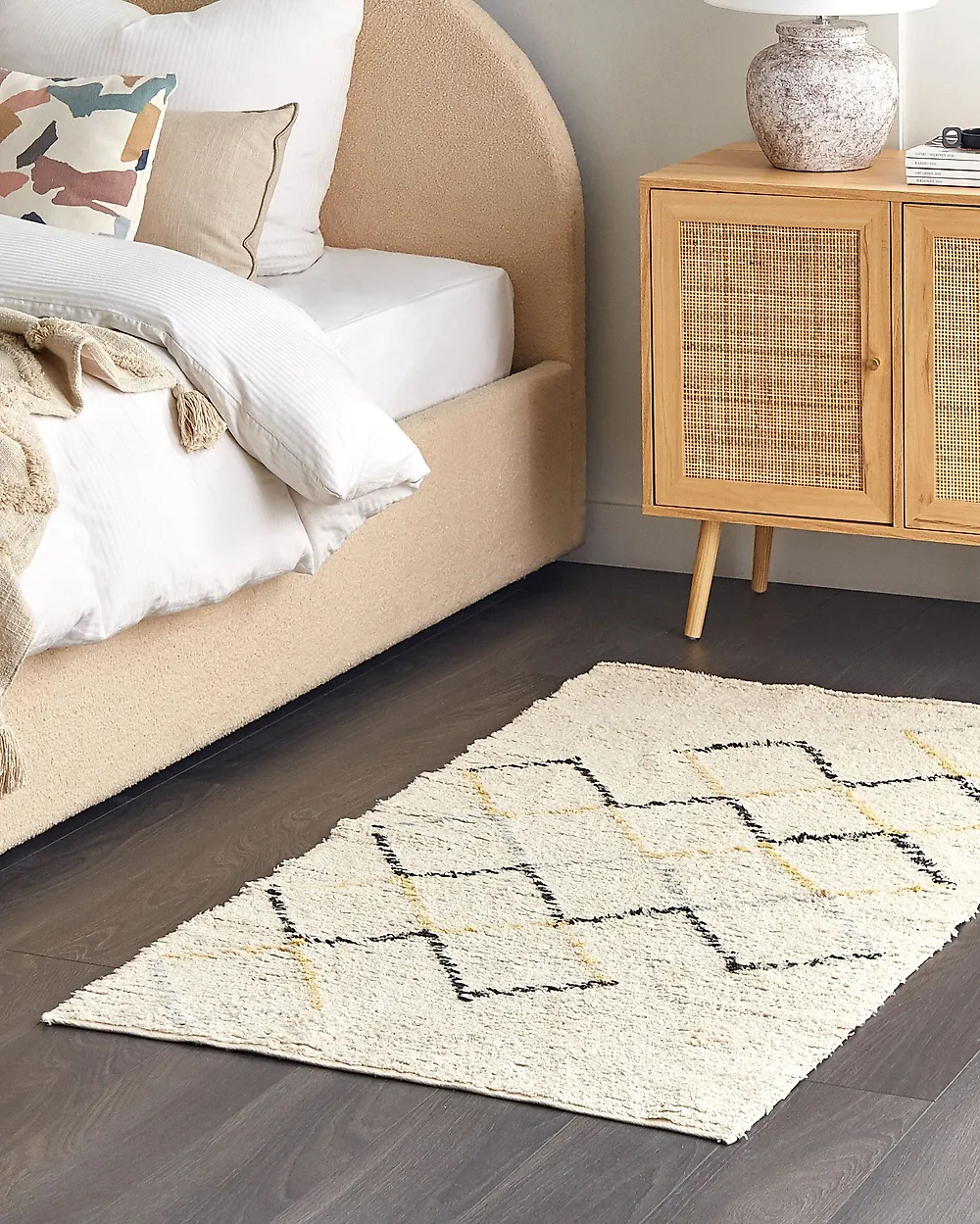 Teppich TEZPUR Beige 80 x 150 cm Baumwolle_1178466