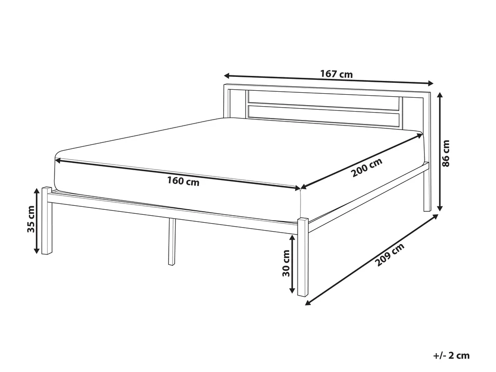 Krevet Metal CUSSET 160 x 200 cm Crni_735360