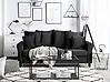 Sofa 3-Sitzer BORNHOLM Samtstoff Schwarz