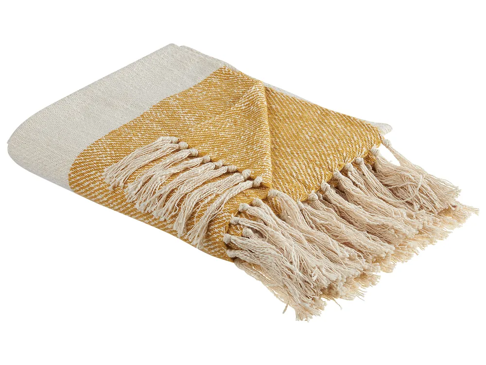 Kuscheldecke SALME Stoff 130 x 170 cm Beige