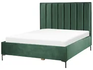 Bett mit Stauraum SEZANNE Samtstoff Dunkelgrün 160 x 200 cm_892450