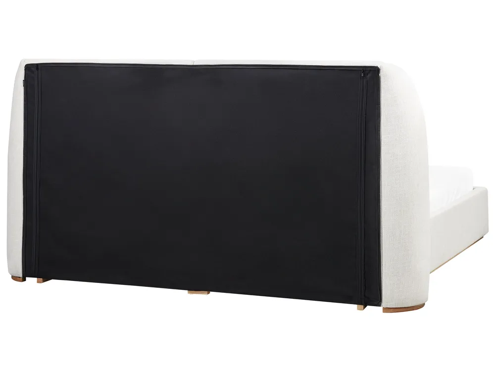 Bett mit Stauraum MONESTIER Stoff Cremeweiß 180 x 200 cm_972619