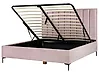Bett mit Stauraum SEZANNE Samtstoff Rosa 180 x 200 cm