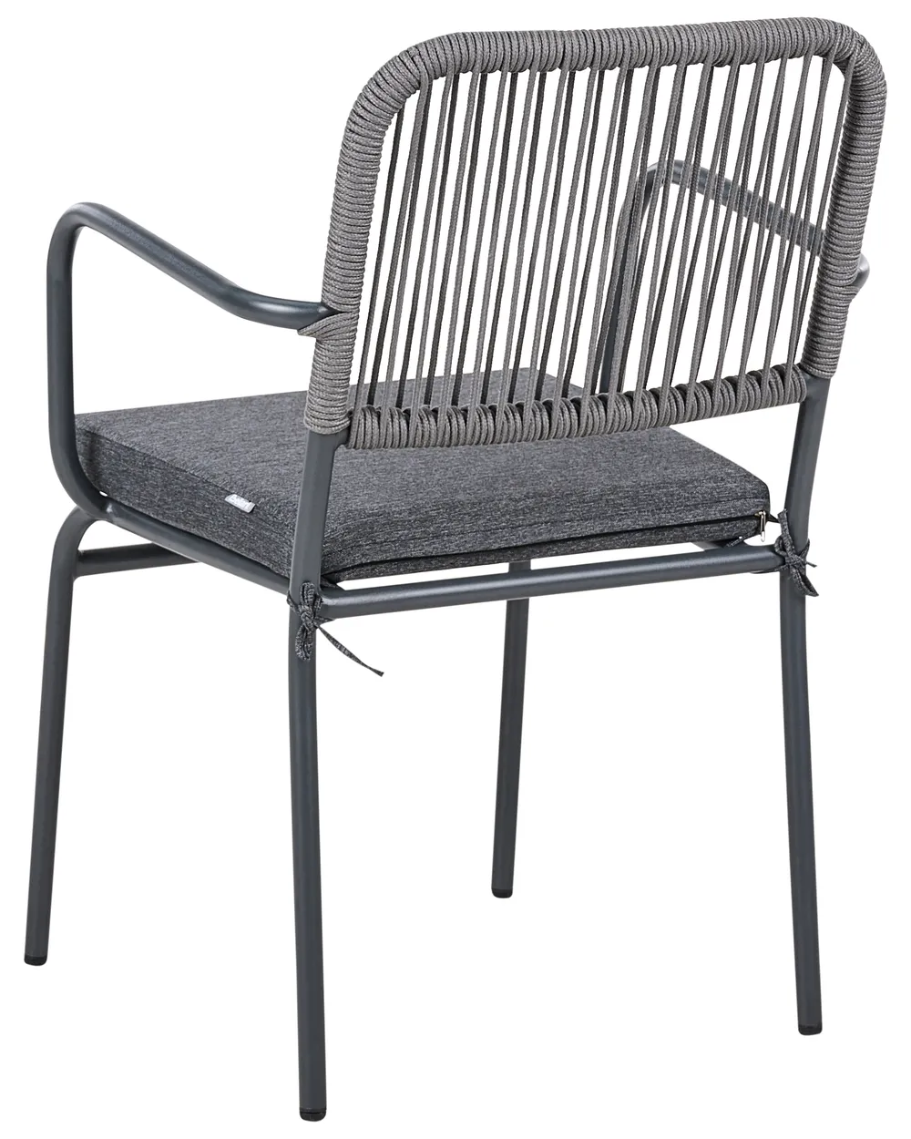 Set mit 4 Stühlen und Sitzkissen TACENO Metall Grau_1007825