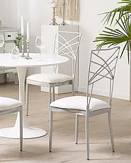 Set of 2 Dining Chairs GIRARD Metal Silver_782823