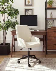Office Chair CASTILE Faux Linen Off-White_1120018