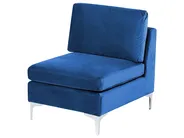 Modular Corner Sofa 5 Seater EVJA Velvet Navy Blue Left Hand_859899