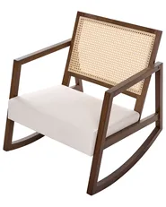 Schaukelsessel LEIDY Holz Braun / Hellbeige_1070665